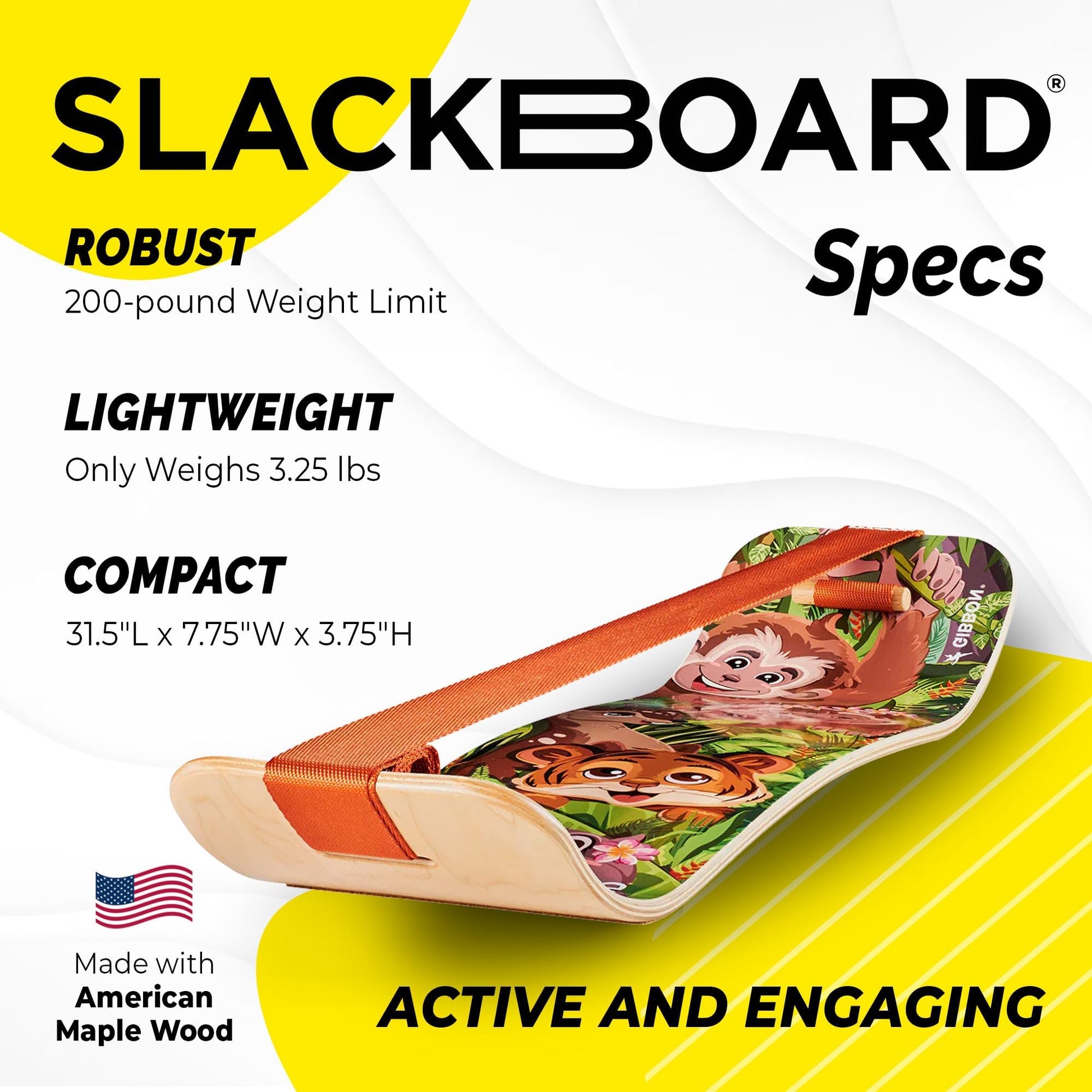 GIBBON Balance Board for Kids with Storybook & Sensory Toy - Emotional Regulation Tools for Kids - Social Emotional Learning Activities - Calming