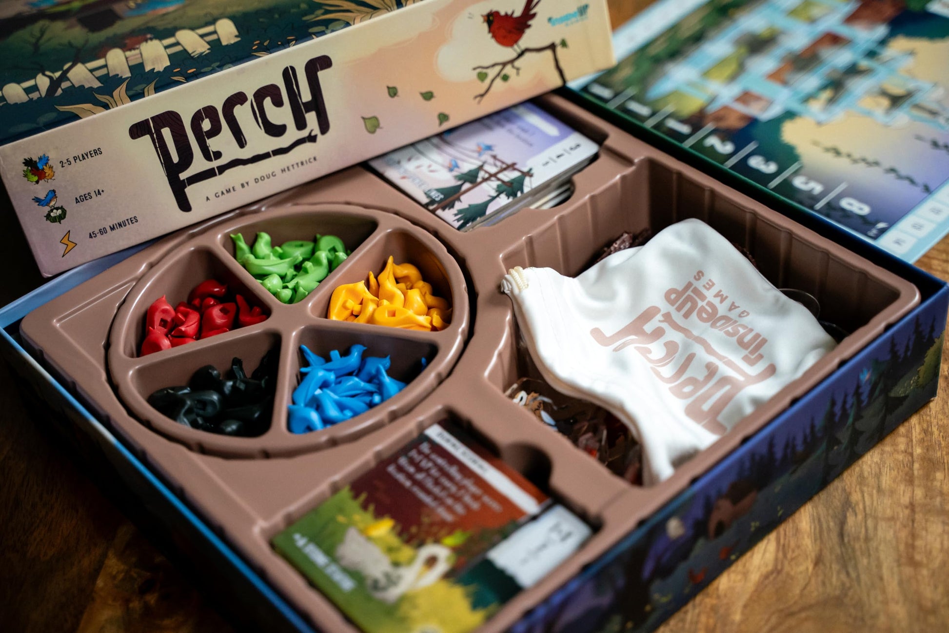 Inside Up Games Perch | Fast-paced, Interactive Battle of The Birds |Area Control, Unique Bag Building with a Bold Table Presence| for 2 to 5 Players