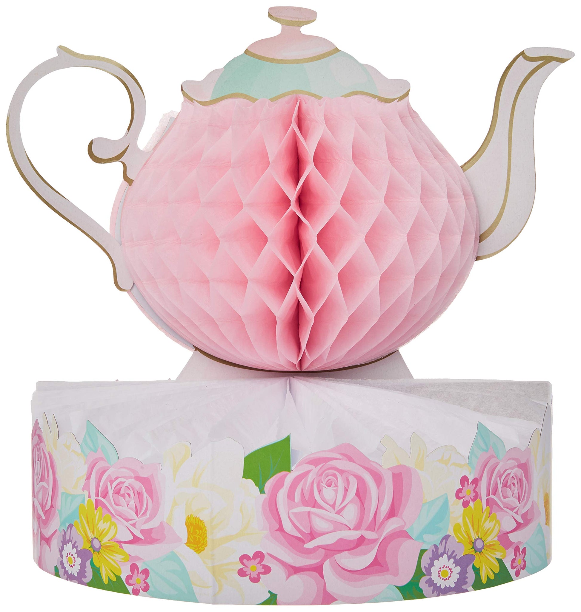 Creative Converting Floral Tea Party Centerpiece, 1 ct Multicolor, 9" x 10"