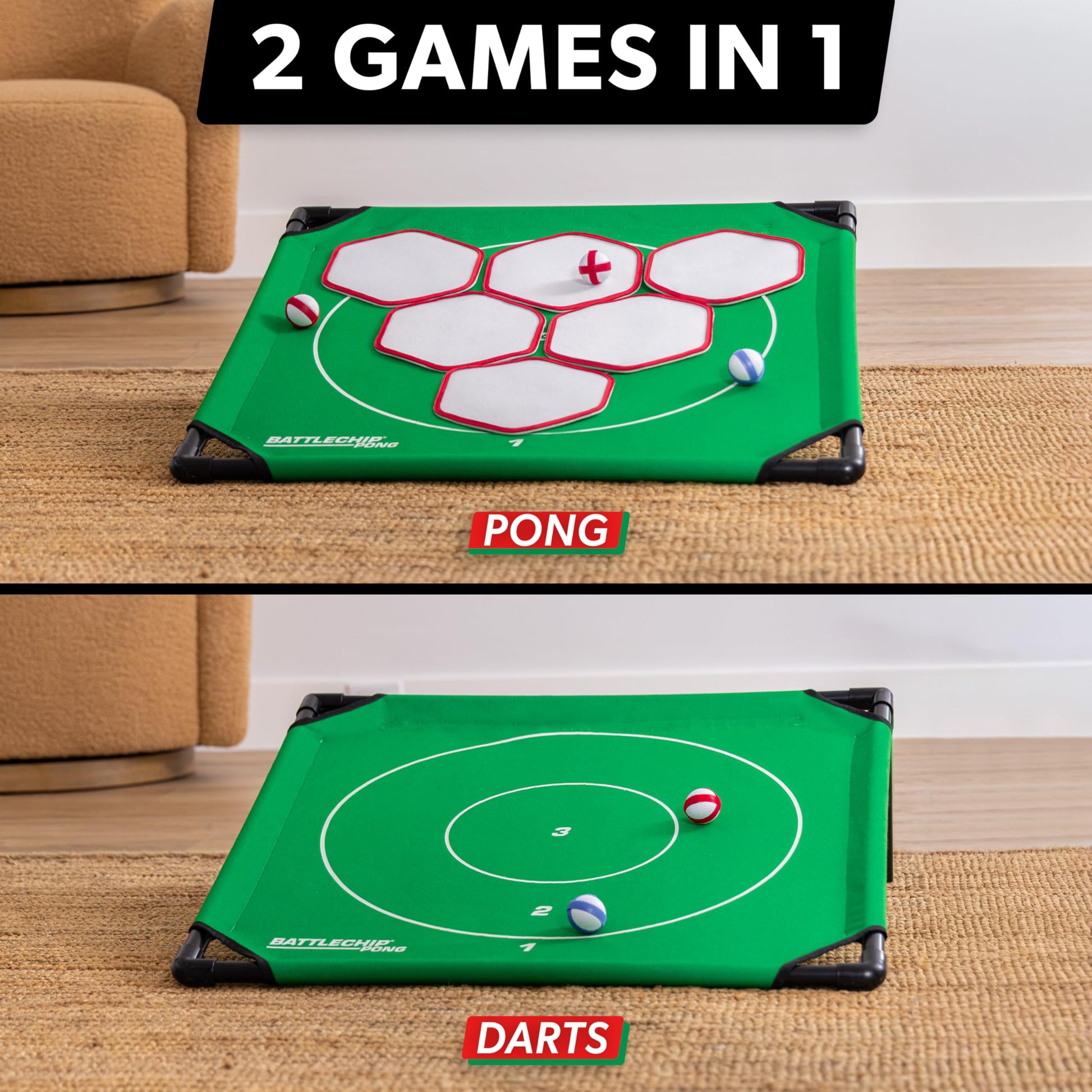 GoSports BattleChip Pong Chipping Golf Games for Adults and Families - Outdoor & Indoor Golf Game Set - Home, Backyard, Lawn, Beach, & More - 1 Board