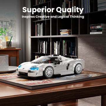 Mould King Car Model Building Kit with Acrylic Display Case, 388 PCS Toy