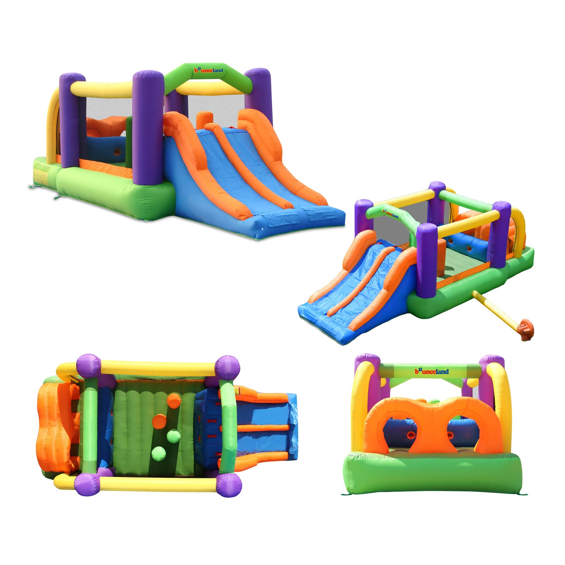Bounceland Pro Racer Obstacle Bounce House with Dual Slides, Bounce, Climb, Slide All in One, UL 1 HP Blower Included, 19 ft x 9 ft x 7 ft H, Great