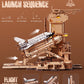 ROBOTIME 3D Space Shuttle Wooden Puzzle for Adults, Dynamic Rocket Launch Model Building Kits with Lights, AS Home Desktop Decoration for Men Gifts