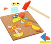 TOOKYLAND Wooden Tap Nailing Game - 82pcs Hammer and Nails Pounding Toy, Ages 4+