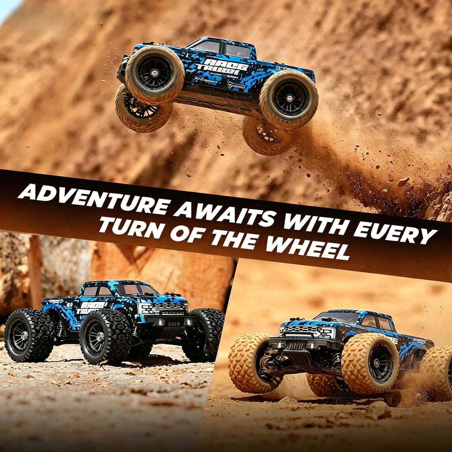 HAIBOXING RC Cars 1/18 Scale 4WD Off-Road Monster Trucks with 36+KM/H High Speed, 2.4 GHz Remote-Controlled Electric All Terrain Waterproof Vehicles