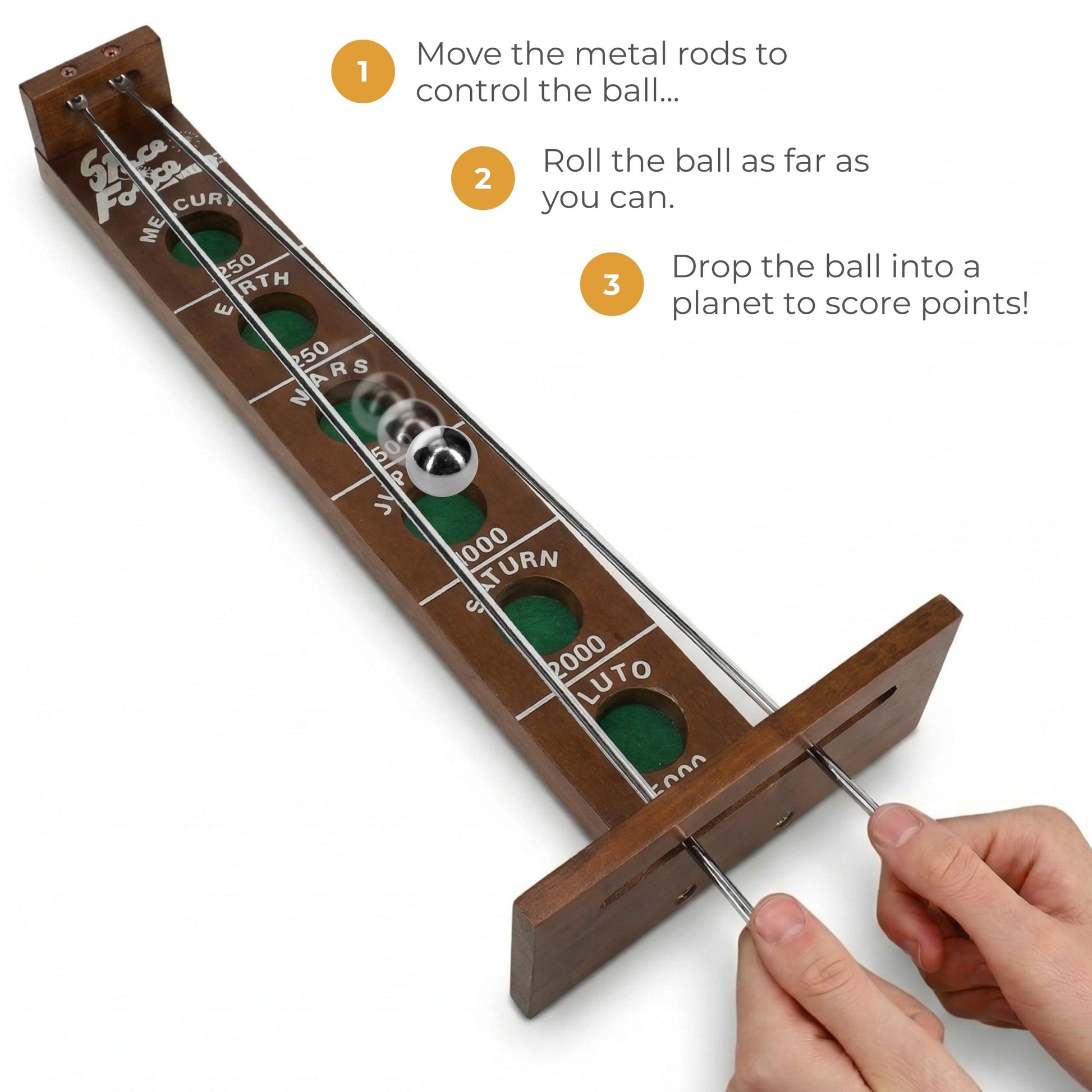 WE Games Shoot the Moon - a Classic 1940's Nostalgia Game - Solid Walnut Wood Stain - 18 inches