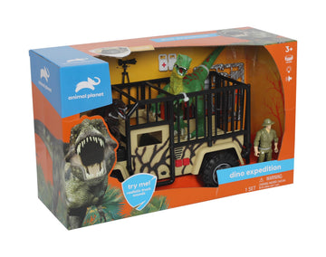 Animal Planet Dino Expedition Playset - Transport Truck with Lights & Sounds, Dinosaurs, Action Figure & Accessories for Kids Ages 3+
