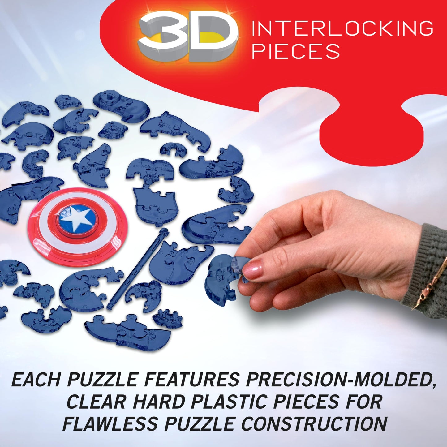 Marvel Captain America Crystal 3D Puzzle, 31-Pc, Ages 12+