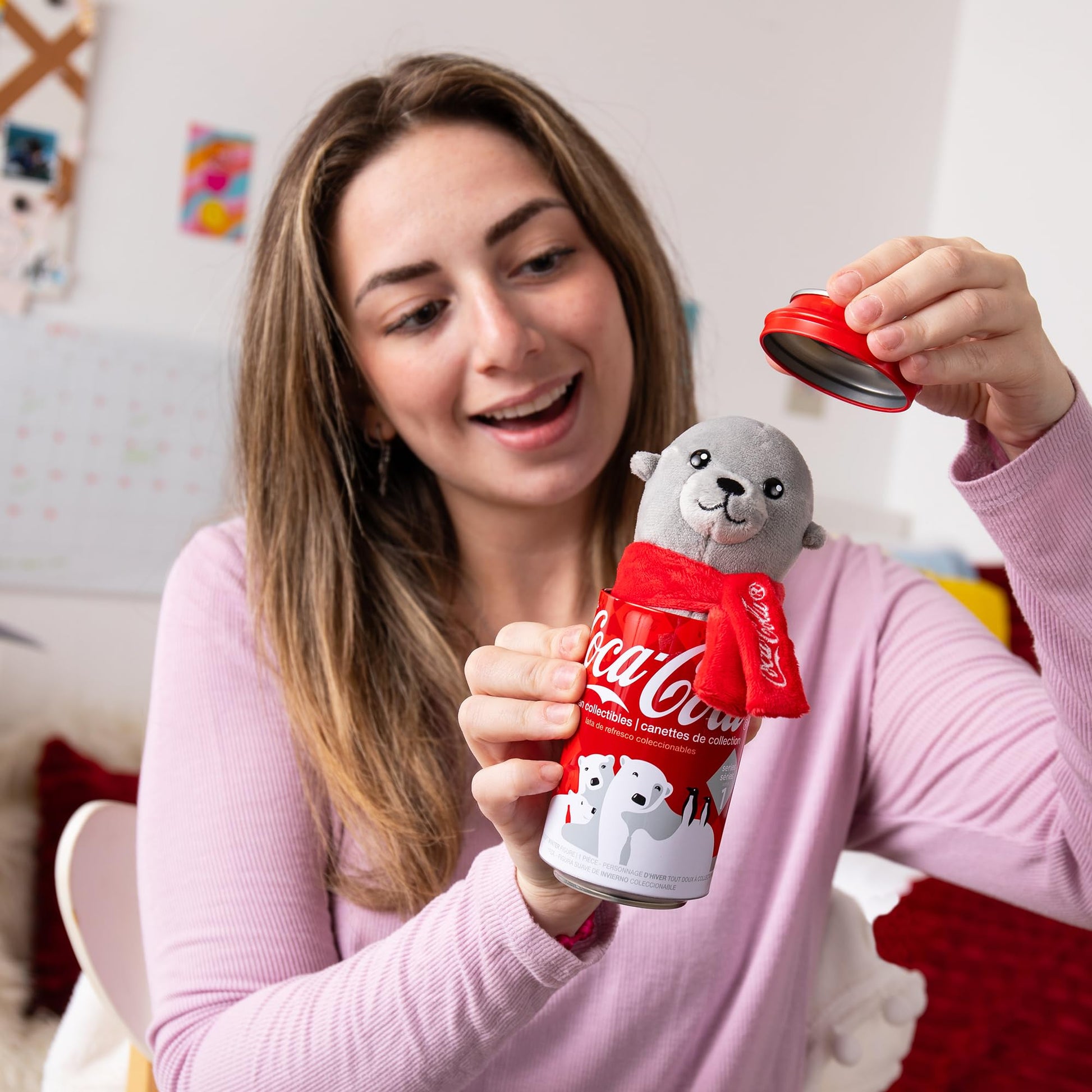Coca-Cola Pop Cans! Collectible 5" Plush Stuffed Animal in 12oz Can - Character Will Vary - Collect Them All!