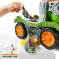 Vroomix JOVA Dinosaur Toys for Kids 3-5, Dinosaur Carrier Truck with 2 Pcs Cars and 6 Pcs Figures for Toddlers, T.Rex Truck with Launcher and Darts