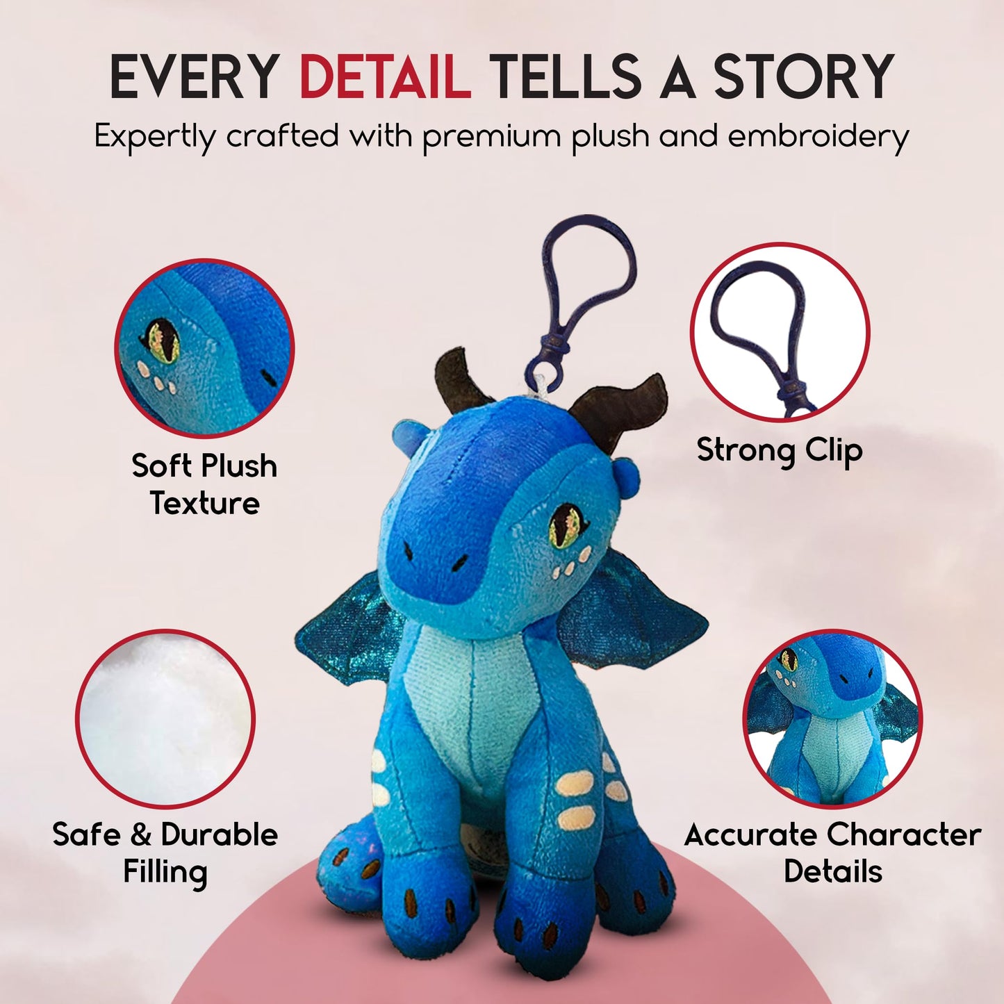 Wings of Fire - Official Plush Dangler 2-Pack - Tsunami & Surprise Dragon