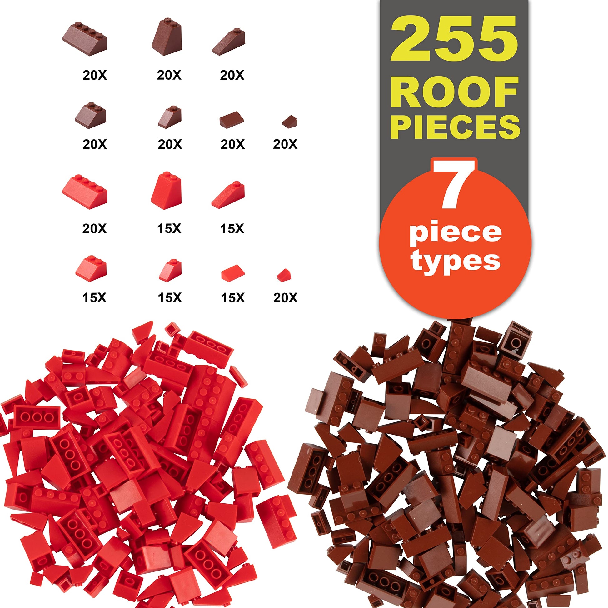 500 Pieces Windows, Doors, and Roof Building Block Bricks - Includes Over 500 Pcs of Unique Doors & Windows for Modular House Building- Compatible
