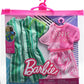 Barbie & Ken Fashions 2-Pack Clothing & Accessories Set, Pink Dream Top & Skirt with Bracelet for Barbie Doll & Striped Romper & Sunglasses for Ken