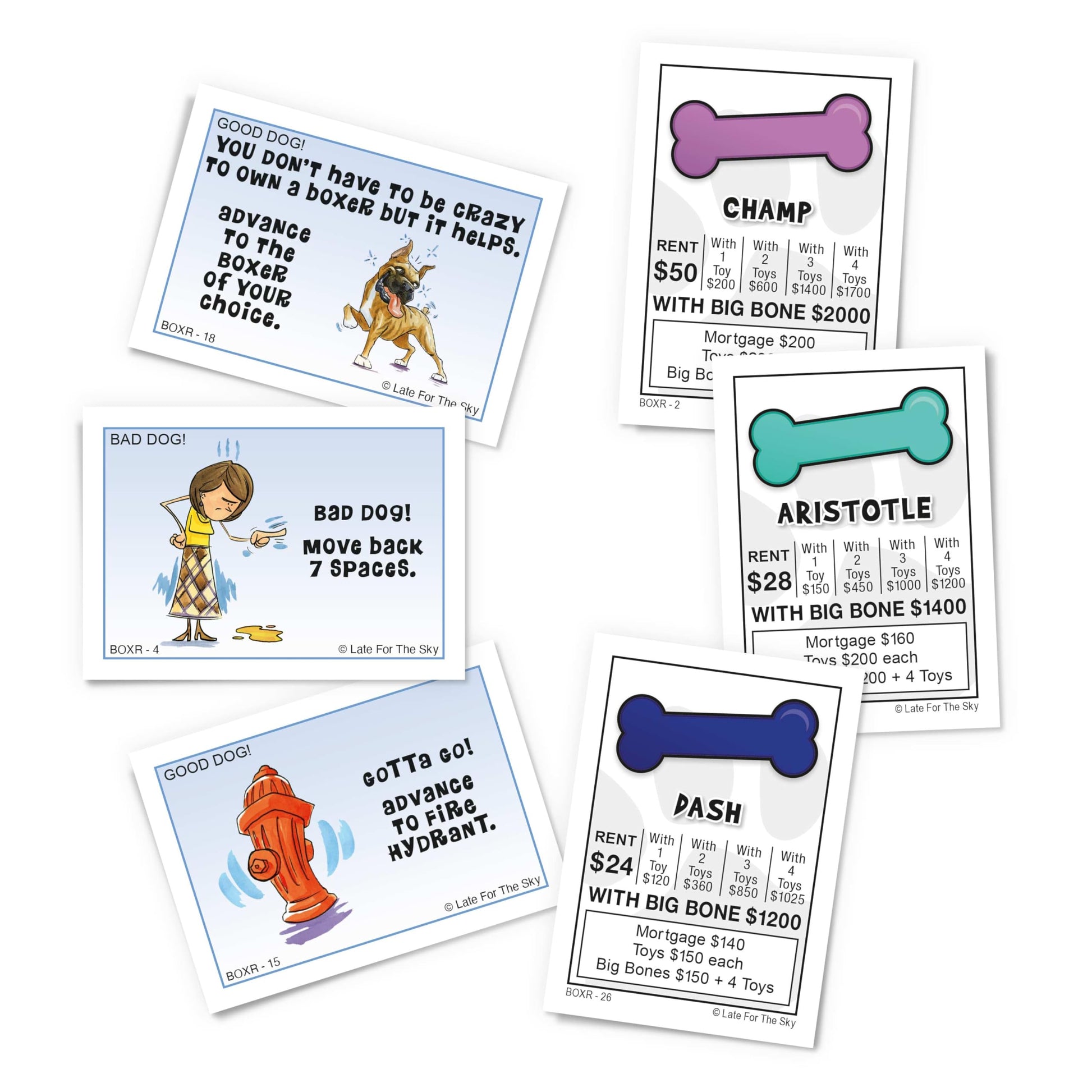Late for The Sky Boxer-Opoly Board Game - Dog Lover Family Game for 2-6 Players, Ages 8+, Opoly-Style, Fun Strategy, Gifts for Boxer Owners