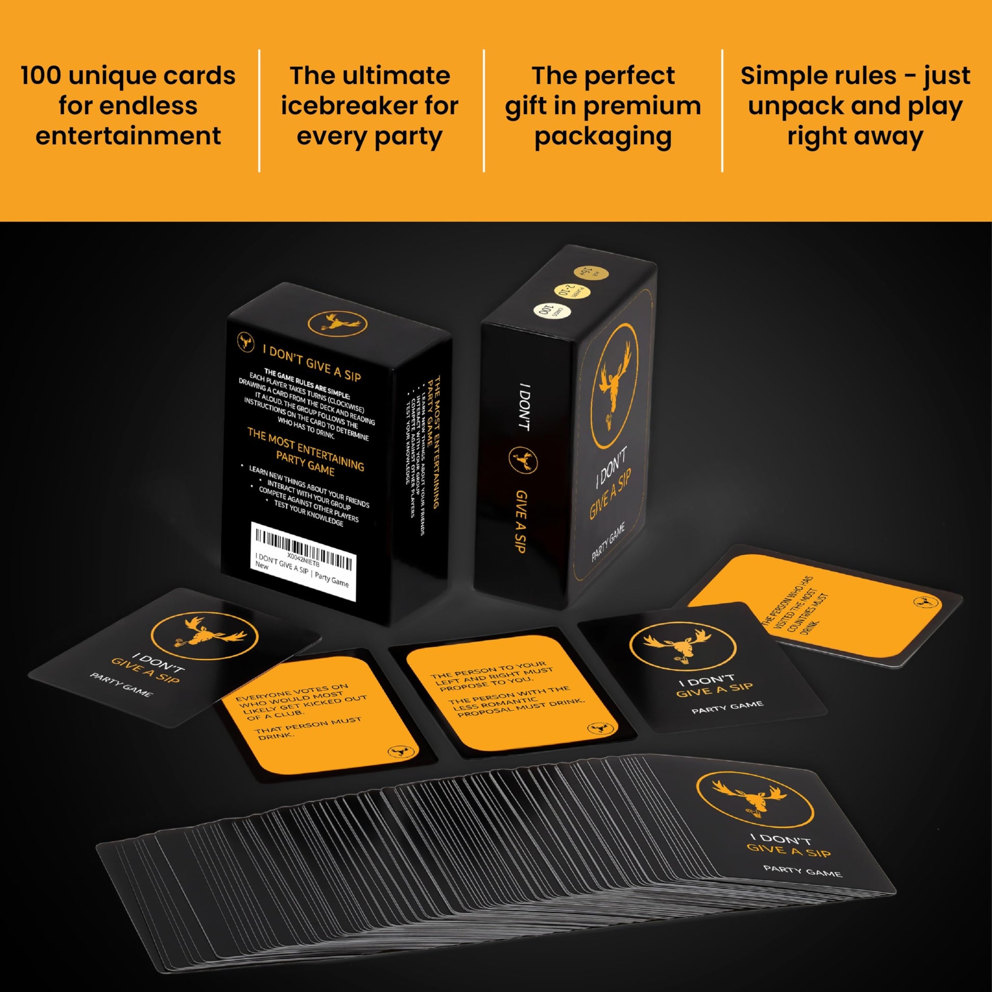 I DON'T GIVE A SIP... Fun Drinking Game for Adults | Hilarious Drinking Cards that Will Get You Drunk or Make You Do Funny Things | Adult Party Games