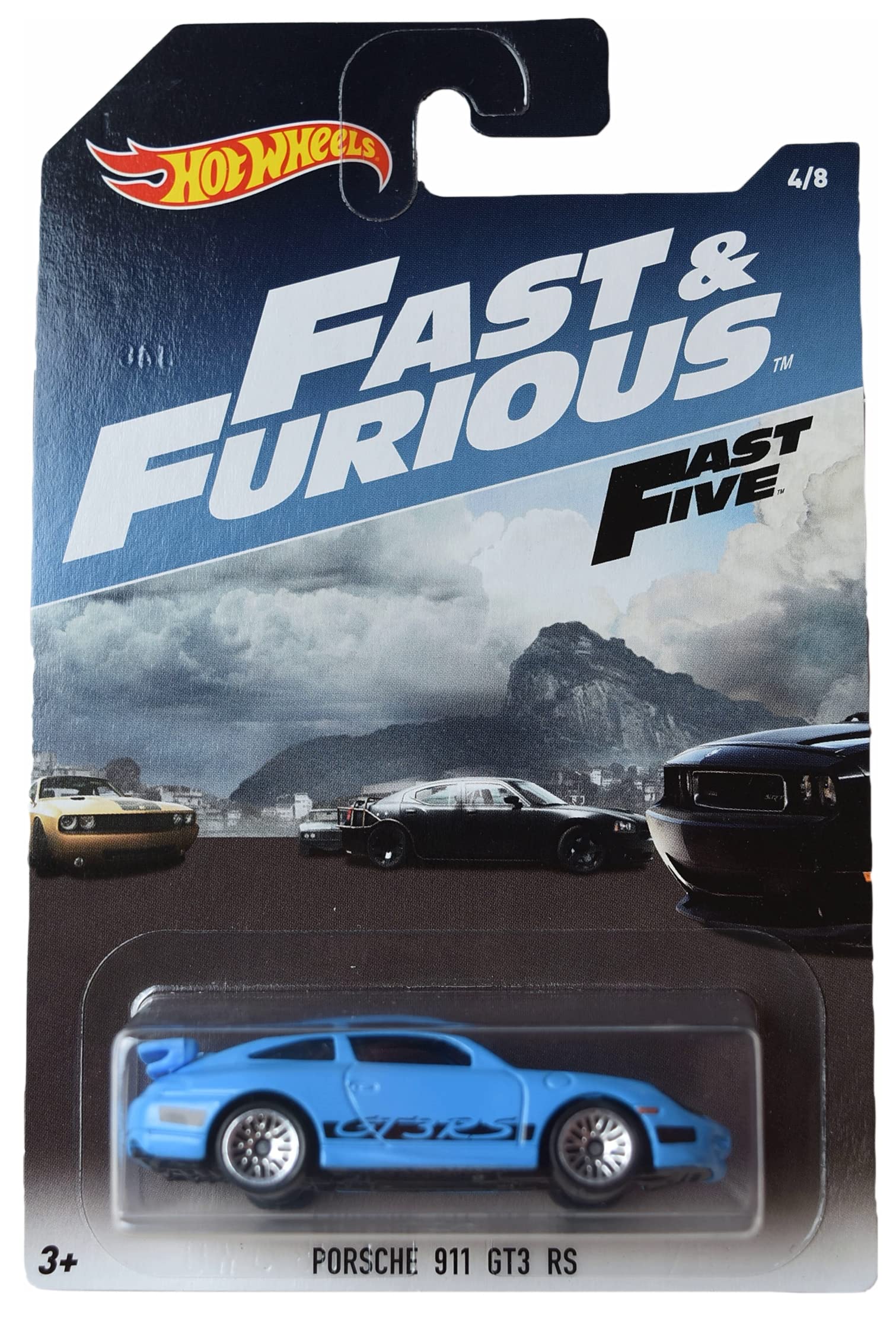 Hot Wheels Porsche 911 GT3 RS, [Blue] Fast & Furious Fast Five 4/8