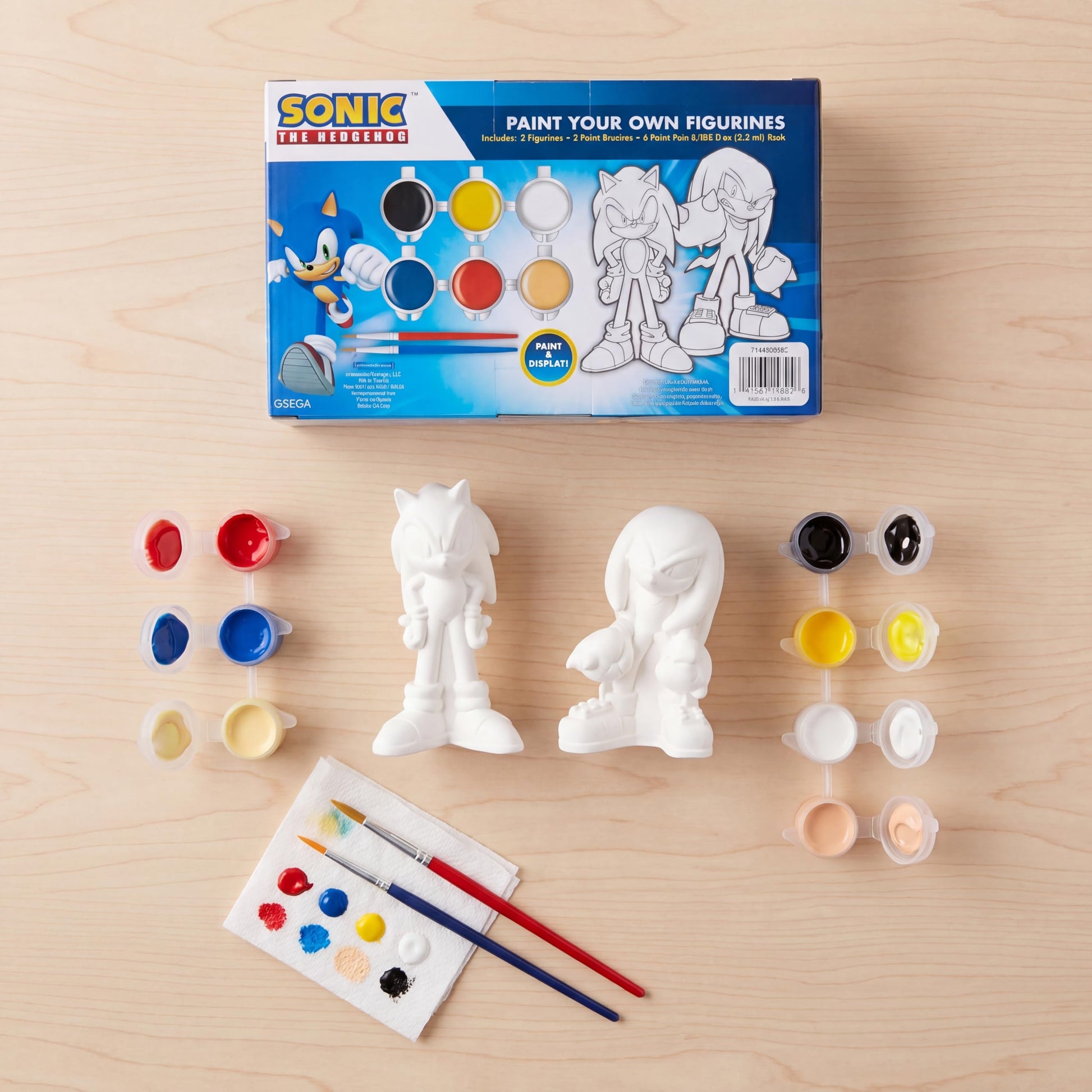 Sonic the Hedgehog Paint Your Own Figurines Craft Kit with Sonic & Knuckles