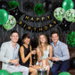 Rabbmall Birthday Decorations for Men Green and Black Party Decor Supplies Including Happy Birthday Banner Confetti Latex Balloon Foil Balloon