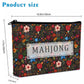 UntilPlan American Mahjong Empty Bag,Thickened American Mahjong Tiles Bag with Zipper Storage Pouch Printed,Tile Holder Rack Bag for Game Lover Gift