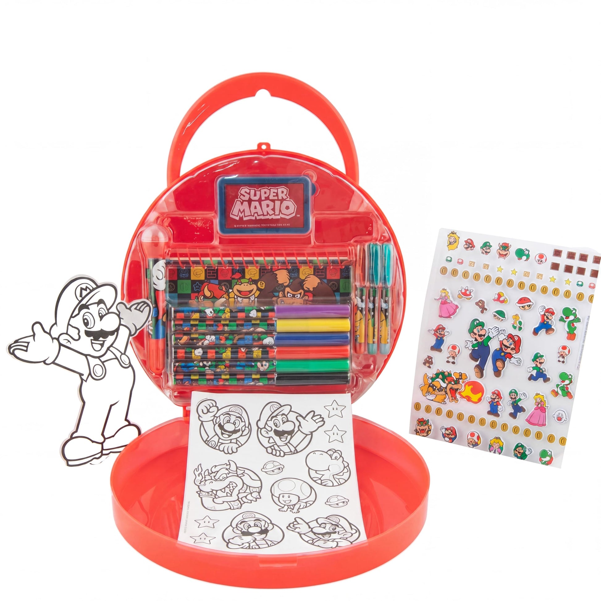 Super Mario Brothers Coloring & Sticker Activity Set for Kids with Travel Carrying Case