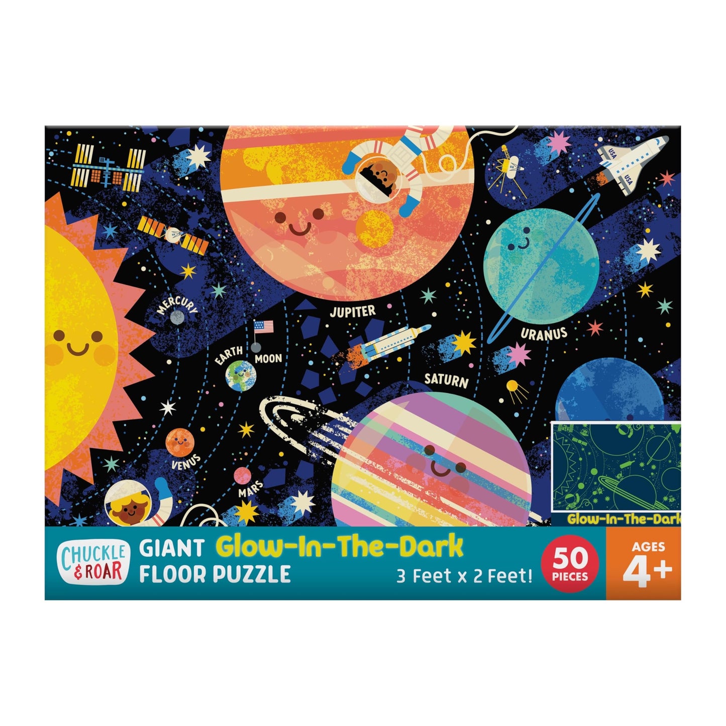 Chuckle & Roar Solar System Floor Puzzle, Puzzles for Kids Ages 4-6, 50 Pc