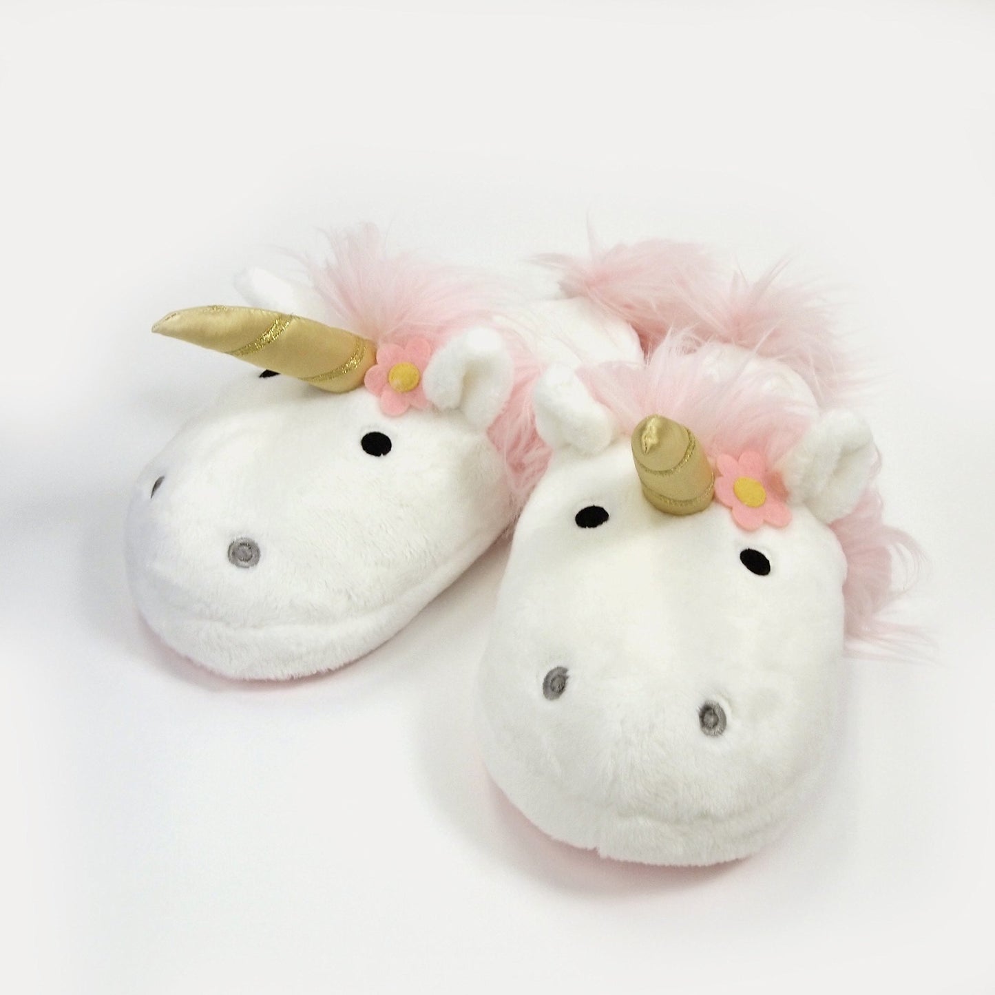 GUND Unicorn Slippers Plush One Size Slippers, White