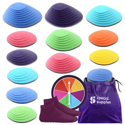 Special Supplies Stepping Stones for Kids Indoor and Outdoor Balance Blocks Promote Coordination, Balance, Strength Child Safe Rubber, Non-Slip Edging