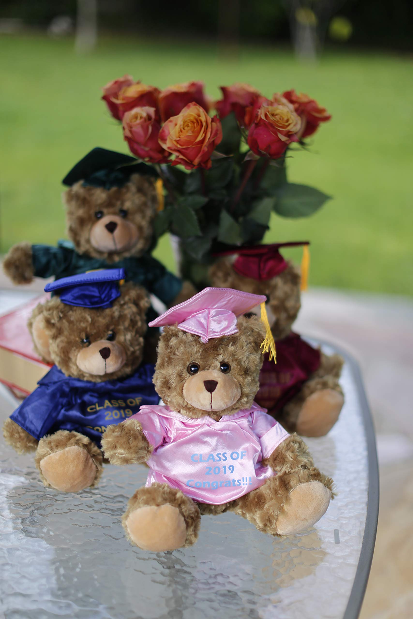 Plushland Plush Stuffed Animal Toys 12 Inches Present Gifts for Graduation Day, Personalized Text, Name or Your School Logo on Gown, Best for Any Grad