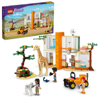 LEGO Friends Mia's Wildlife Rescue Toy 41717 with Zebra and Giraffe Safari Animal Figures Plus 3 Mini Dolls, Birthday Gift Idea for Kids, Girls & Boys