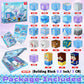Magnetic Blocks - 100Pcs 0.8in Magnetic Building Block for Kids Ages 4-8, Transparent Magnet Block Blue Princess Castle, Frozen Magnetic Cubes Tiles