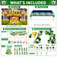 Soccer Birthday Party Decorations Set, Soccer Party Supplies with 6 x 4 ft Backdrop, 108 x 54 in Tablecloth, Green Black Balloon Garland Kit, Happy