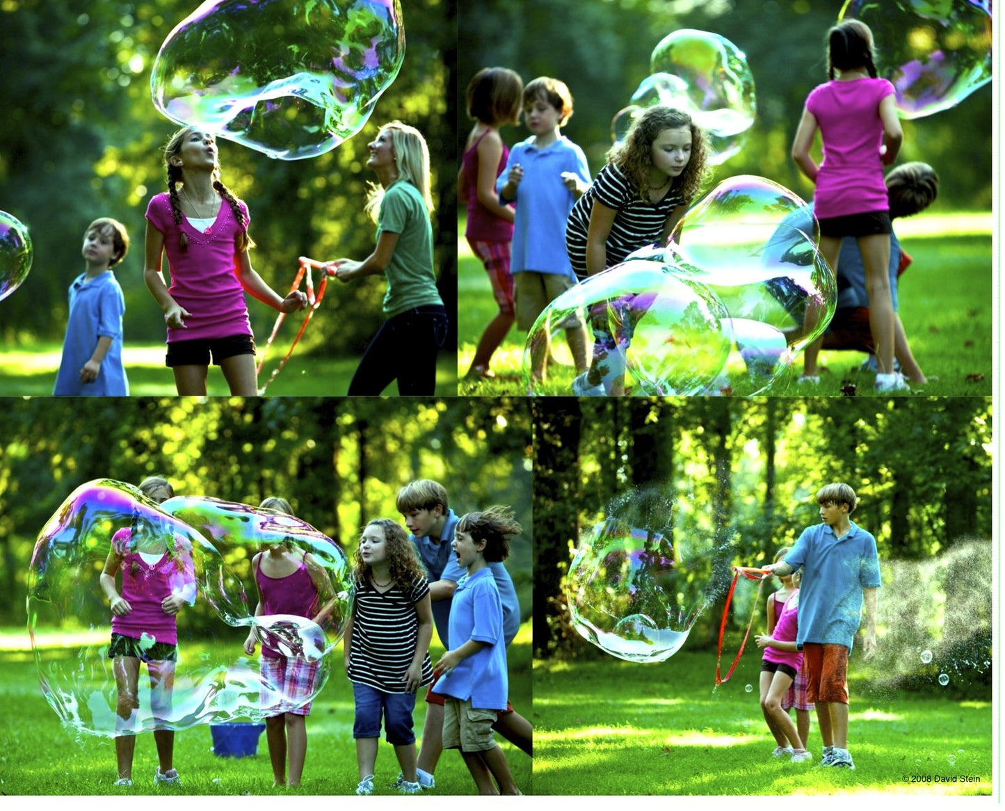 BUBBLETHING Big Bubbles Wand & Book - Blow Soap Bubbles 20-Feet-Long & More