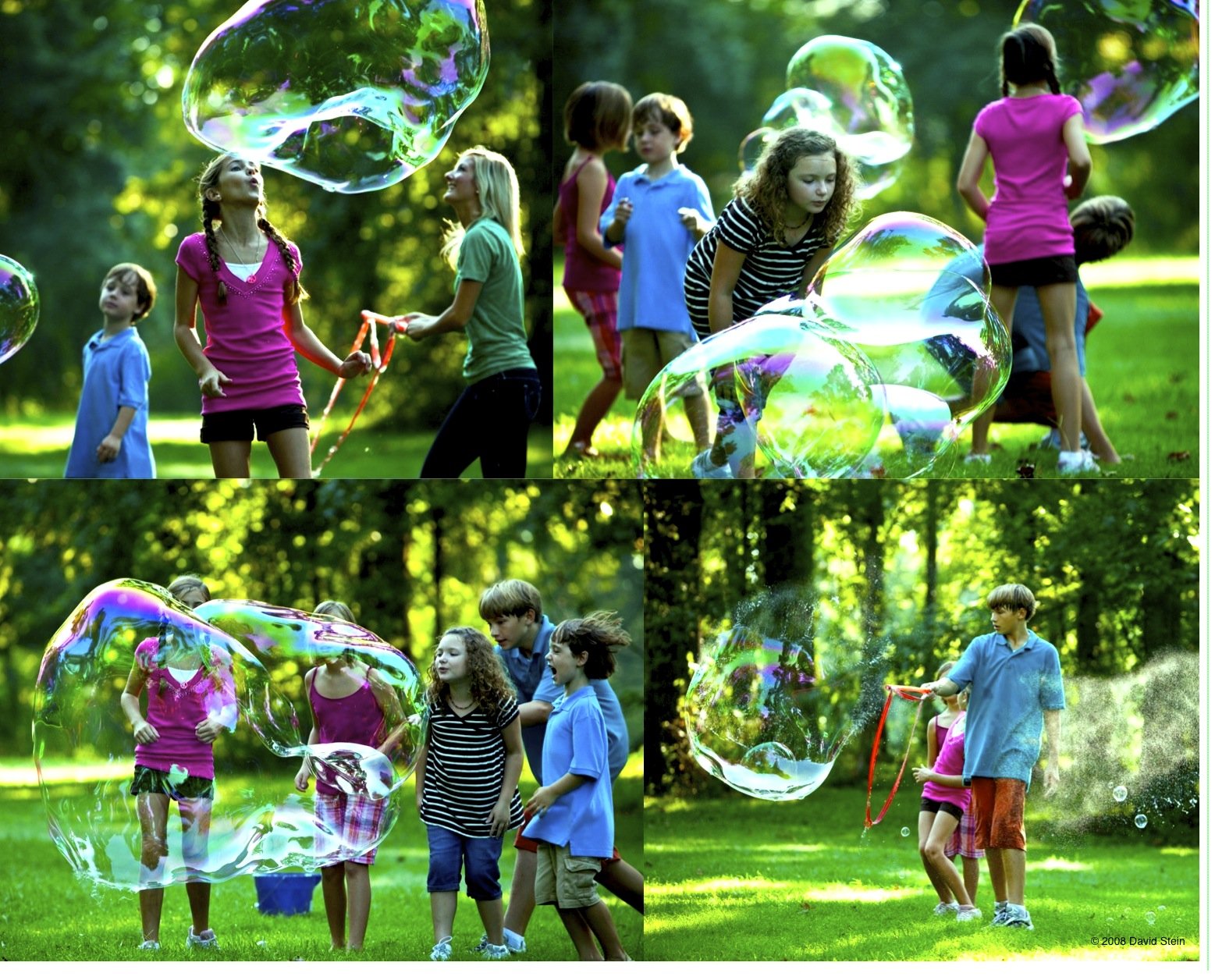 BUBBLETHING Big Bubbles Wand & Book - Blow Soap Bubbles 20-Feet-Long & More