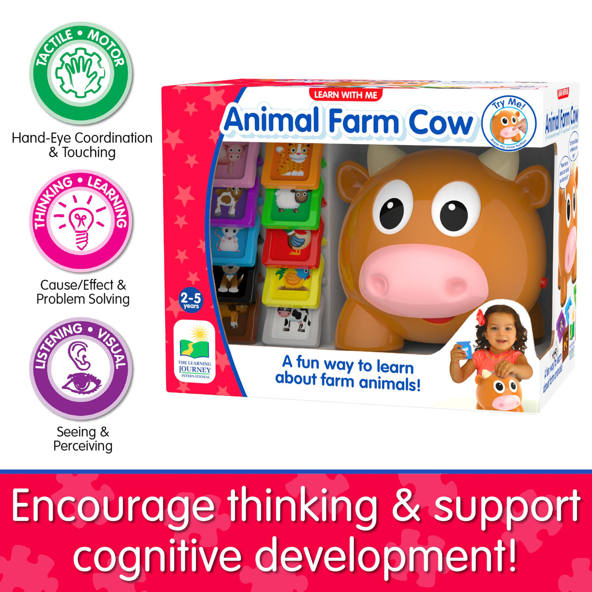The Learning Journey: Learn with Me - Animal Farm - Teaching Toddler Educational Playset - Counting and Sorting - Preschool Learning Toys & Gifts