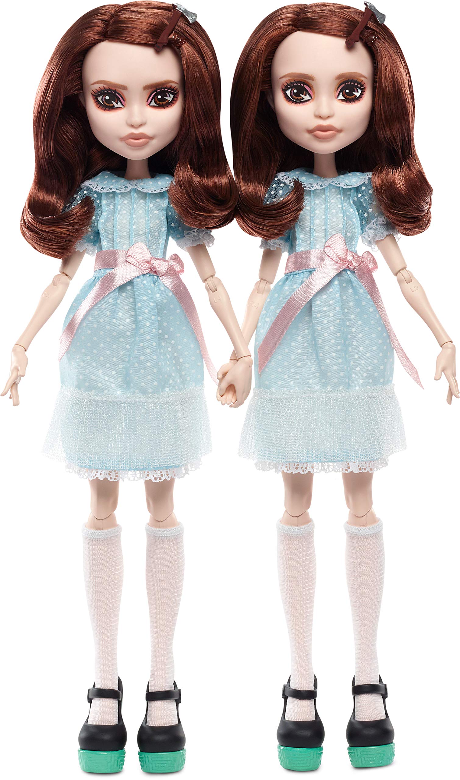 The Shining Grady Twins Collector Doll 2-Pack, 2 Collectible Dolls (10-inch) in Fashions and Film-Inspired Accessories, with Doll Stands