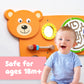 SPARK & WOW Bear Activity Wall Panel | Ages 18m+ | Montessori Sensory Wall Toy | 4 Activities | Busy Board | Toddler Room Décor