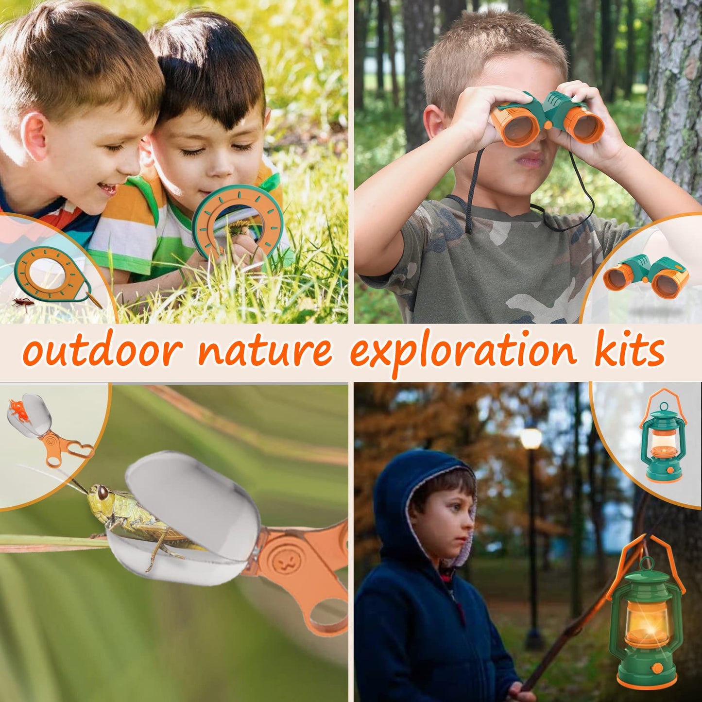 Mitcien Kids Camping Gear Set with Play Tent, Pretend Campfire, Fruits, Marshmallow, Camping Toys for Toddlers, Boys & Girls - Indoor & Outdoor