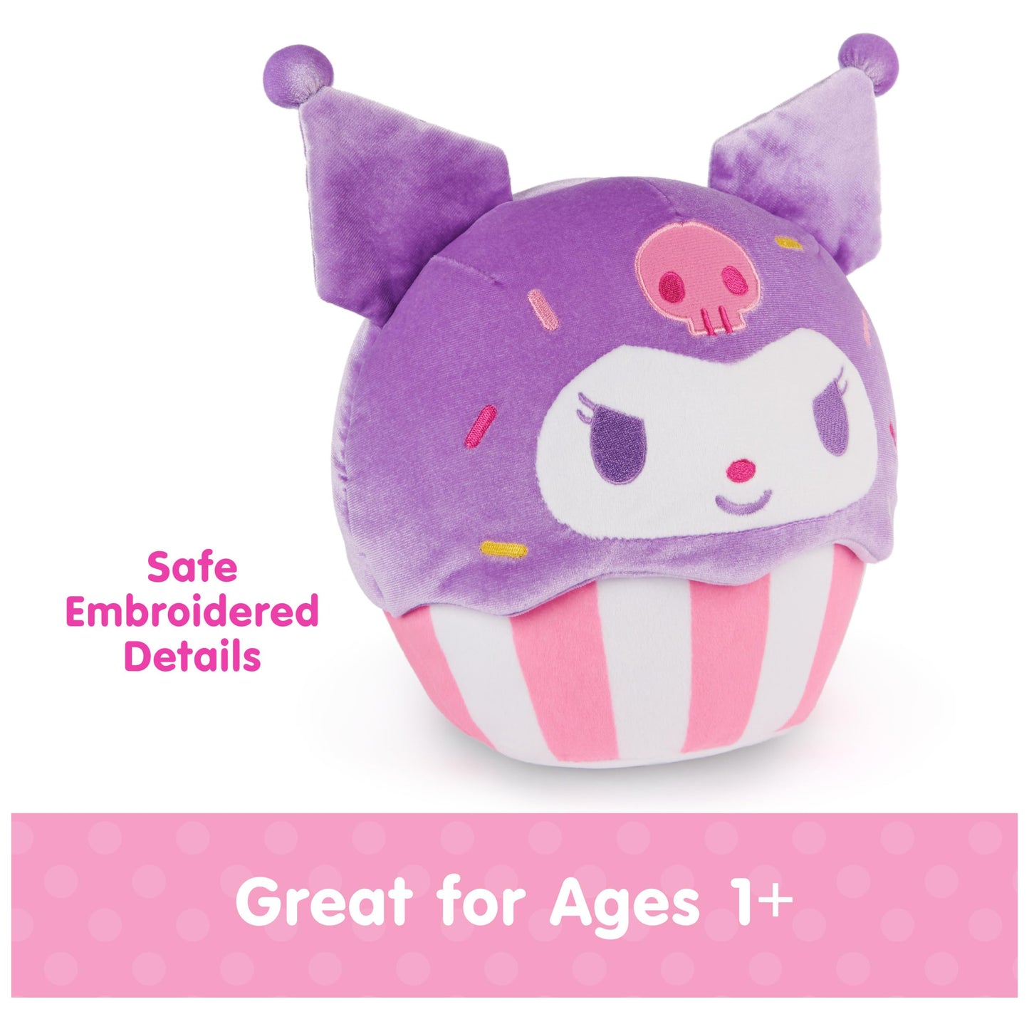 GUND Sanrio Kuromi Cupcake 8-Inch Dessert Plush Toy for Ages 1+