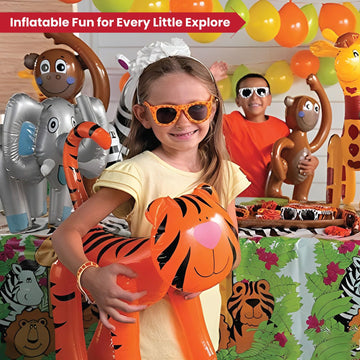 Fun Express Inflatable Animals Safari Jungle Party Decorations 12 Pack
