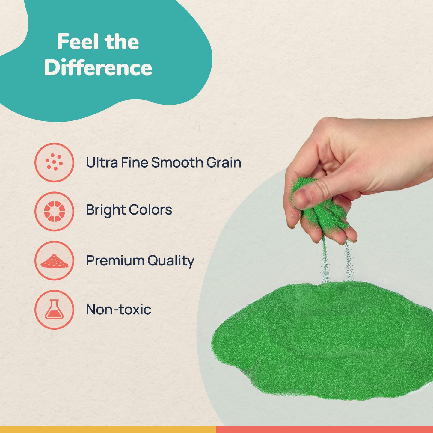 CuteyCo Crafty Sand Pack - 10 Colors: 11 lbs of Vibrant Craft Sand & Play Sand