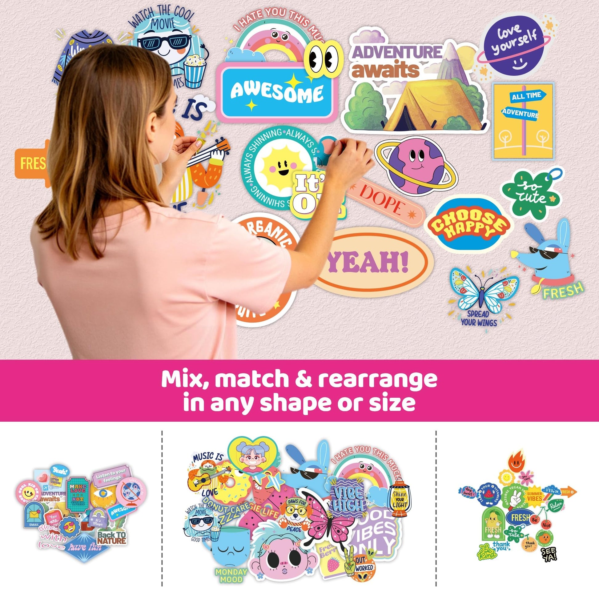 Wall Collage Kit for Teen & Tween Girls - 1000+ Piece DIY Arts Crafts Kit for 8-16 Teens Bedroom Aesthetic Room Decor, Creative Birthday Gifts Craft