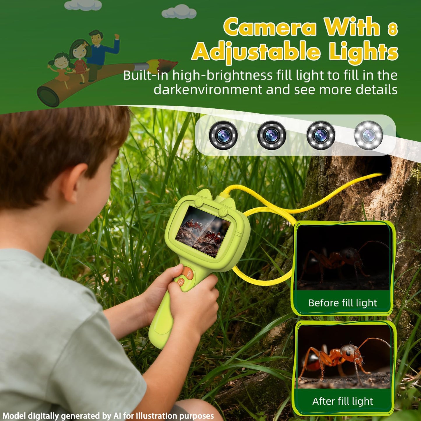 Kids Borescope Camera, STEM Learning Toy for 3+ Years Old Boys Girls