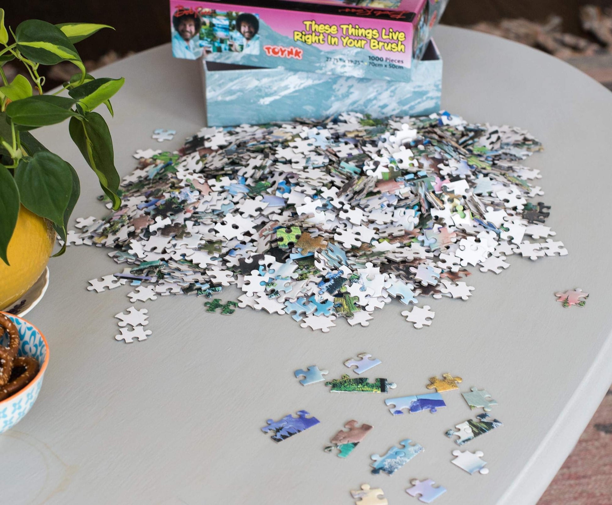 Toynk Bob Ross These Things Live Right in Your Brush Puzzle for Adults and Kids | Nature Painting 1000 Piece Jigsaw Puzzle Toy | Interactive Brain