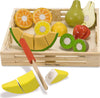 Melissa & Doug Wooden Cutting Fruit Toy Food Set & Pretend Play Kitchen Accessories, Preschool Learning Toys for Girls & Boys 3+