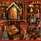 qpdbookpd DIY Book Nook?Buchstütze Aus Holz und 3D-Puzzle mit LED-Licht, bastelset Erwachsene?Book Nook kit?Weihnachtsgeschenke?Snow Realm Wei