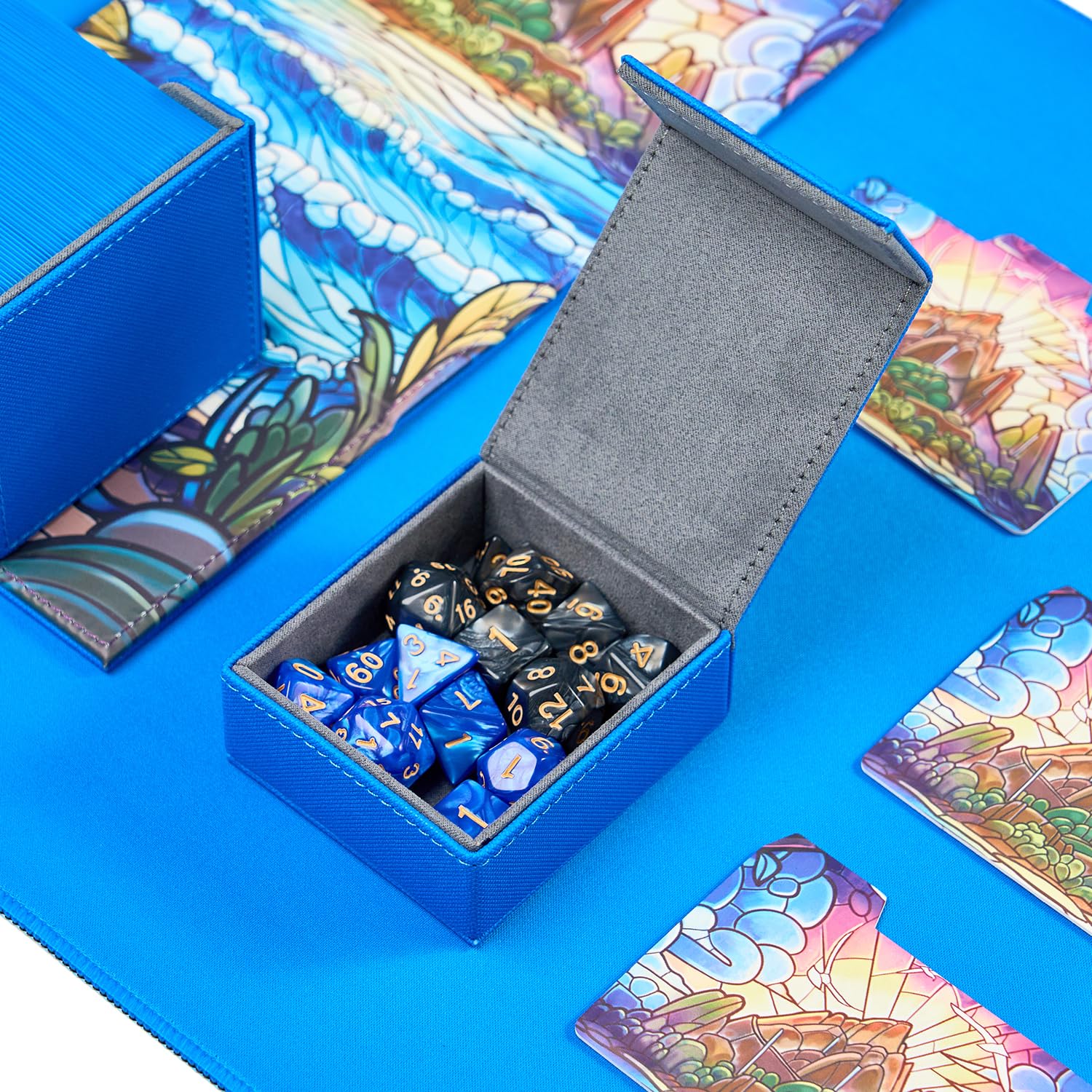 Arcane Fortress Card Deck Box For MTG Commander, Fits 100 Double-Sleeved Cards, Premium Leather, TCG Deck Box For Magic EDH, Magnetic Case with 3