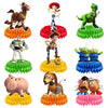 9Pcs Toy Honeycomb Centerpieces, Cartoon Movie Theme Birthday Party Supplies, Double-Sided 3D Table Decorations & Favors for Kids