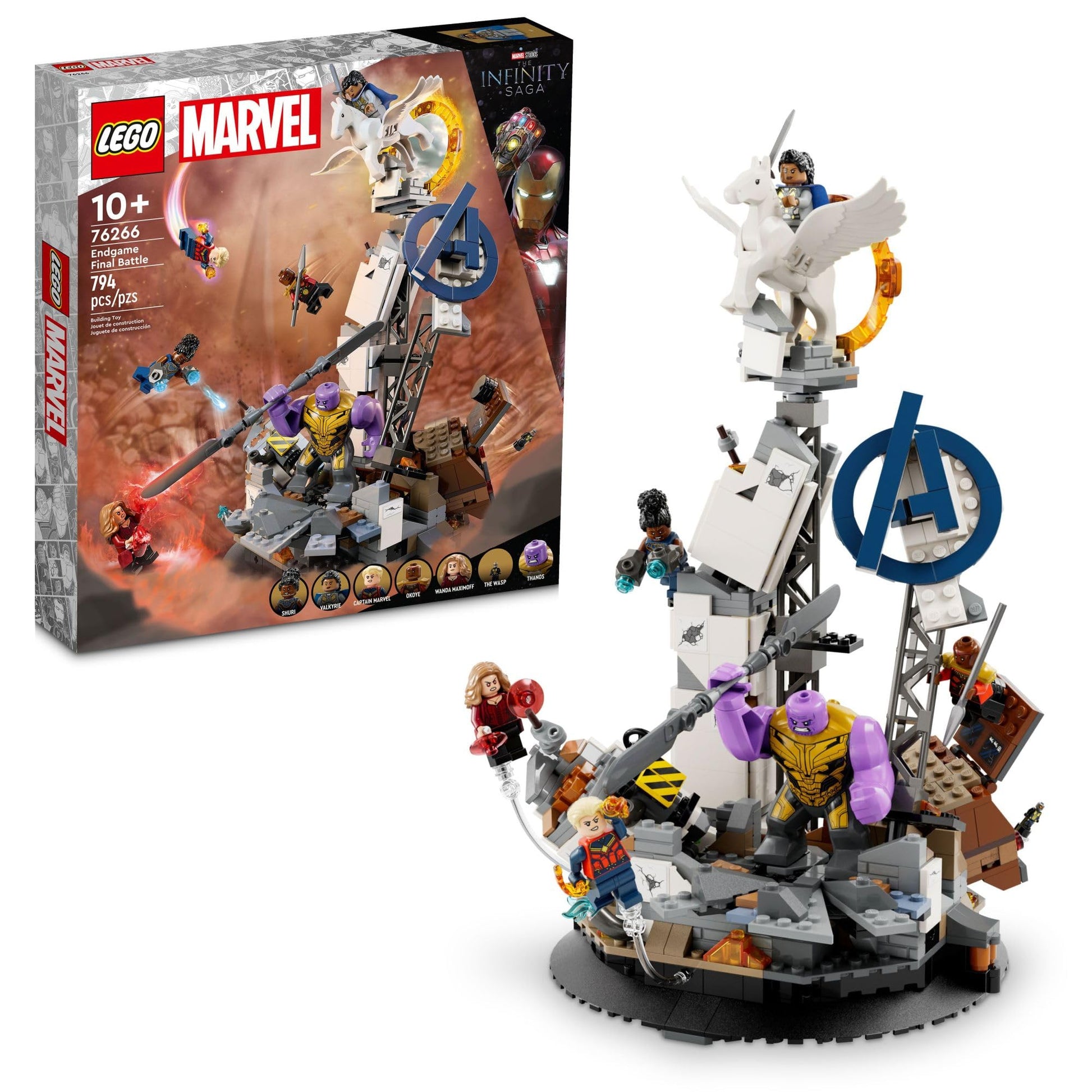 LEGO Marvel Endgame Final Battle 76266 Avengers Model for Build and Display, Collectible Playset with 6 Minifigures Including Captain Marvel, Idea for