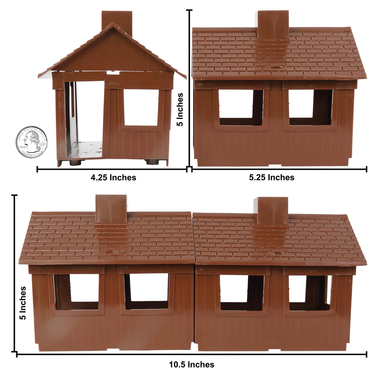 BMC Classic MPC Bunkhouse Barracks - Brown Plastic Army Men Cabin House Building