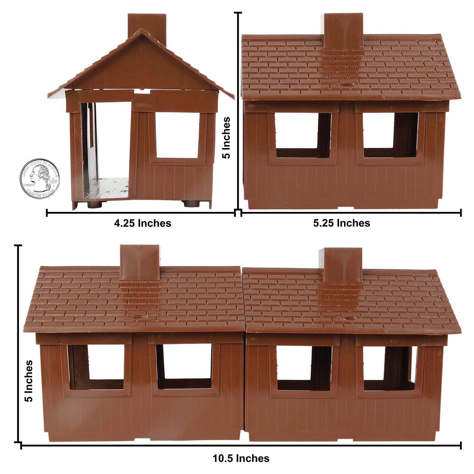 BMC Classic MPC Bunkhouse Barracks - Brown Plastic Army Men Cabin House Building